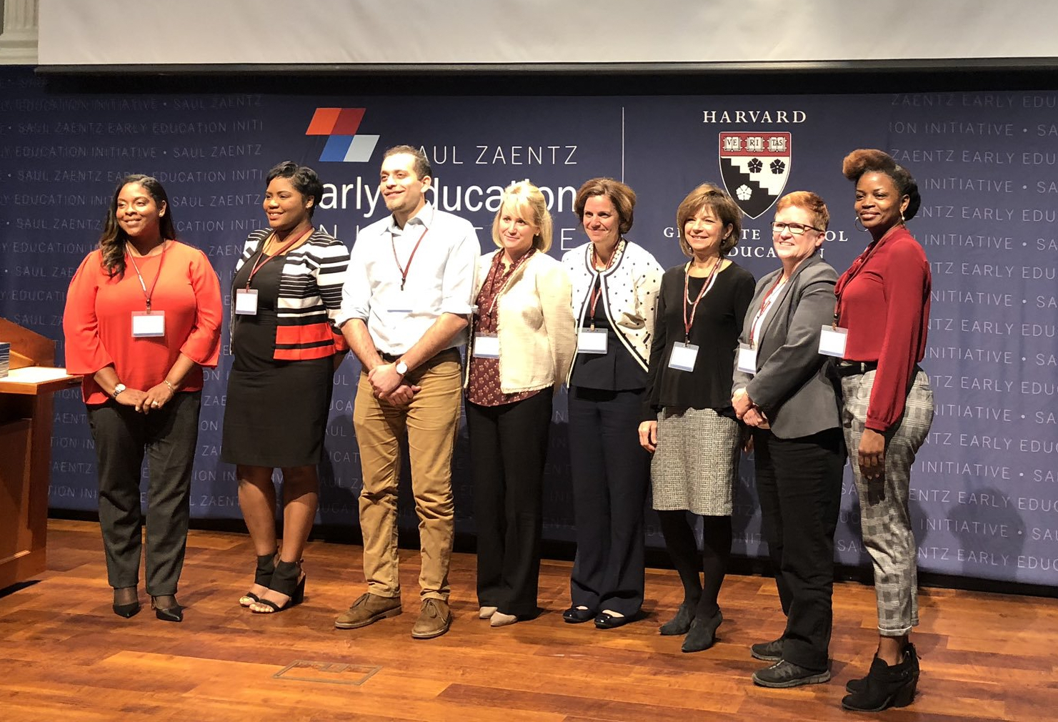 Frazer's Tonja Holder and Susie Riddick (R) with other winners of the Zaentz Innovation Challenge "Ideas" Track