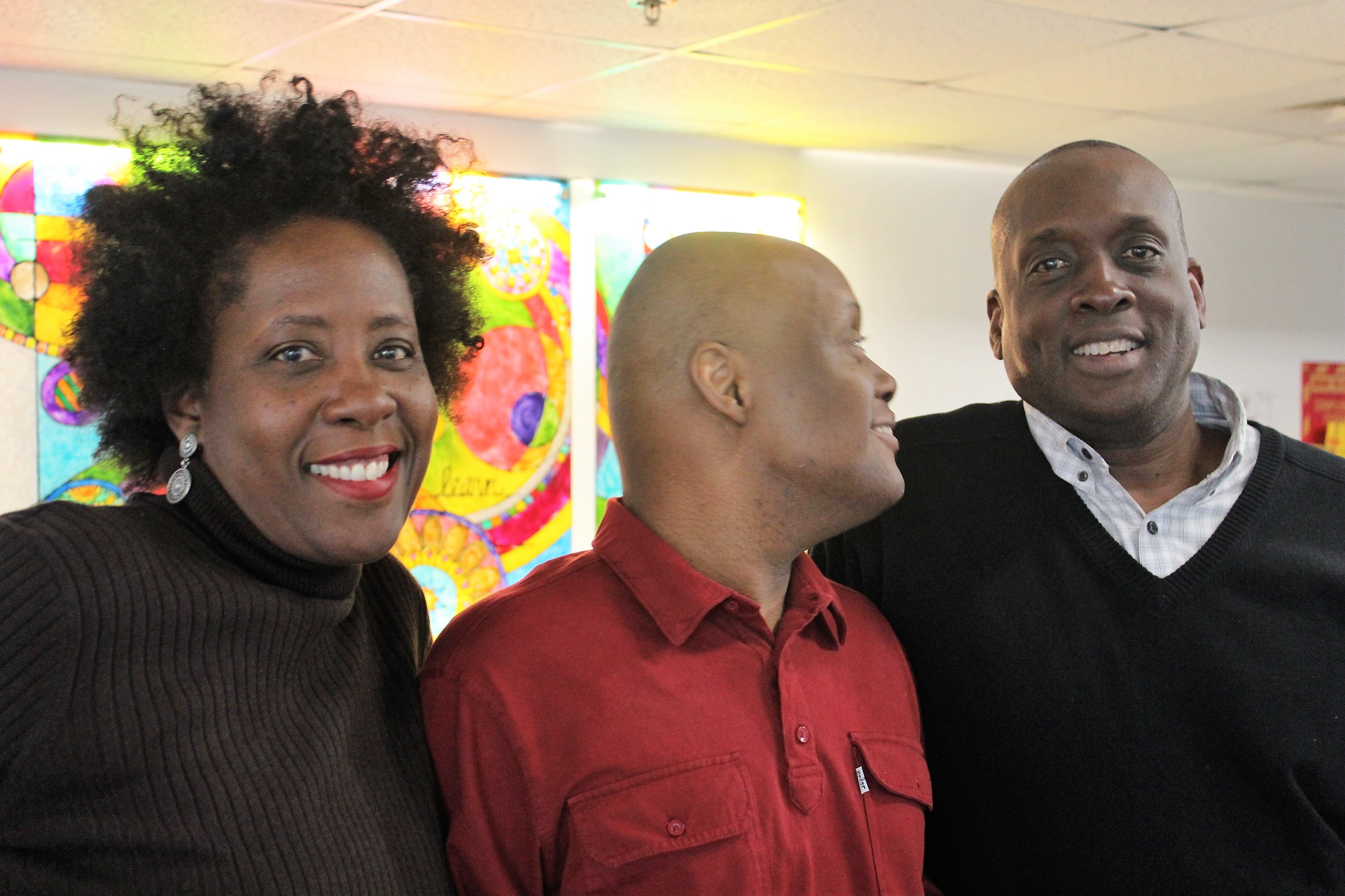 Three of eight siblings: Roslyn, Dwight, and Tom Williams