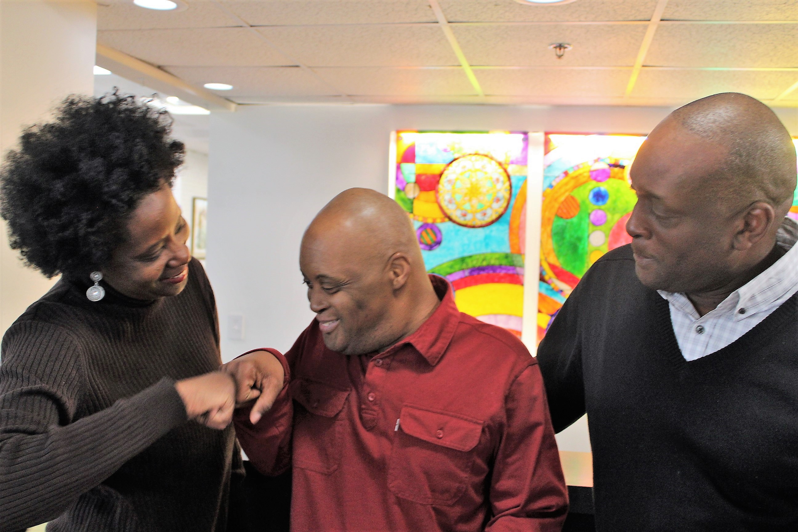 Three of eight siblings: Roslyn, Dwight, and Tom Williams