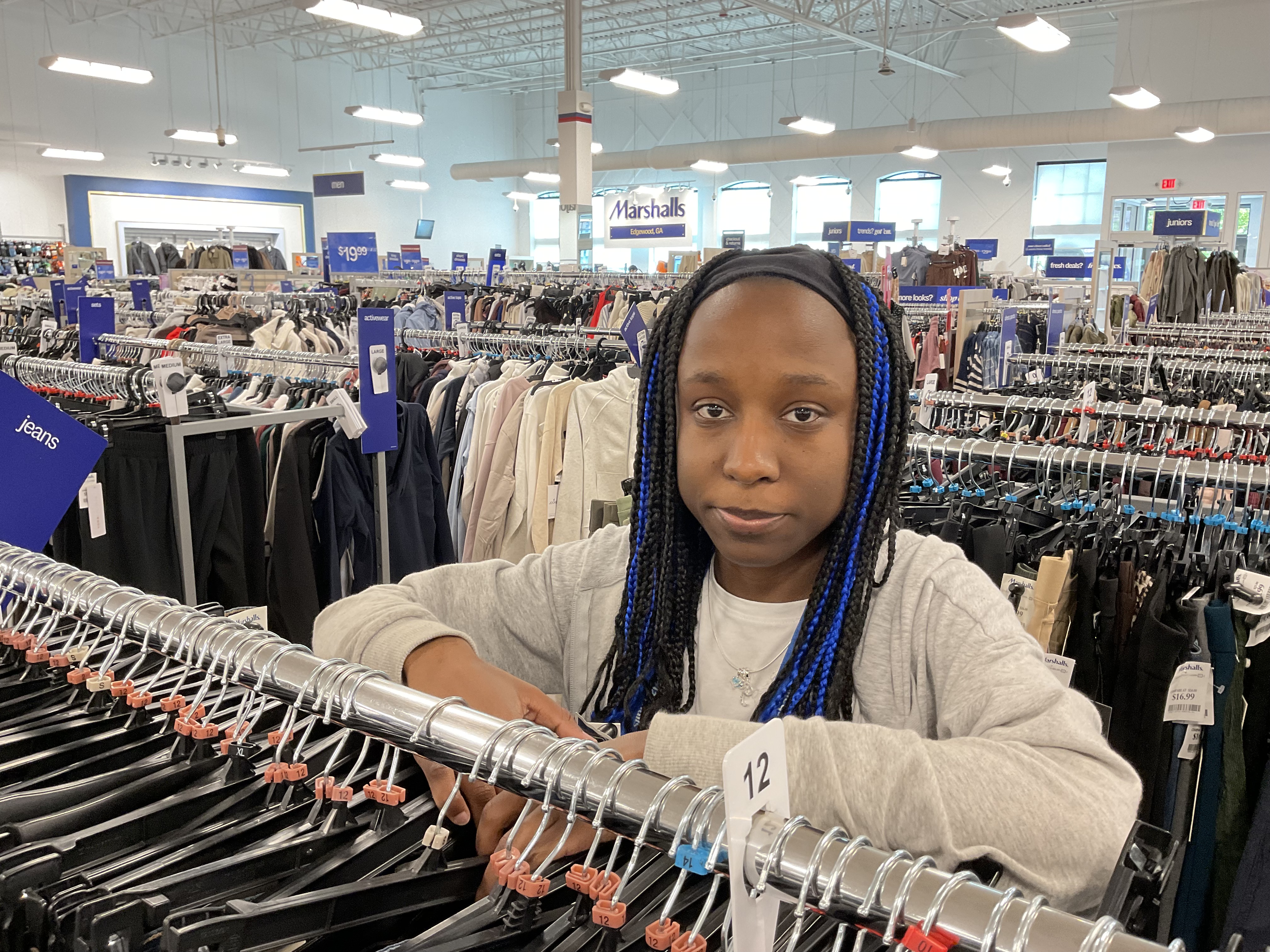 Tiarrah, a Frazer Center Supported Employment program participant, on the job at Marshalls